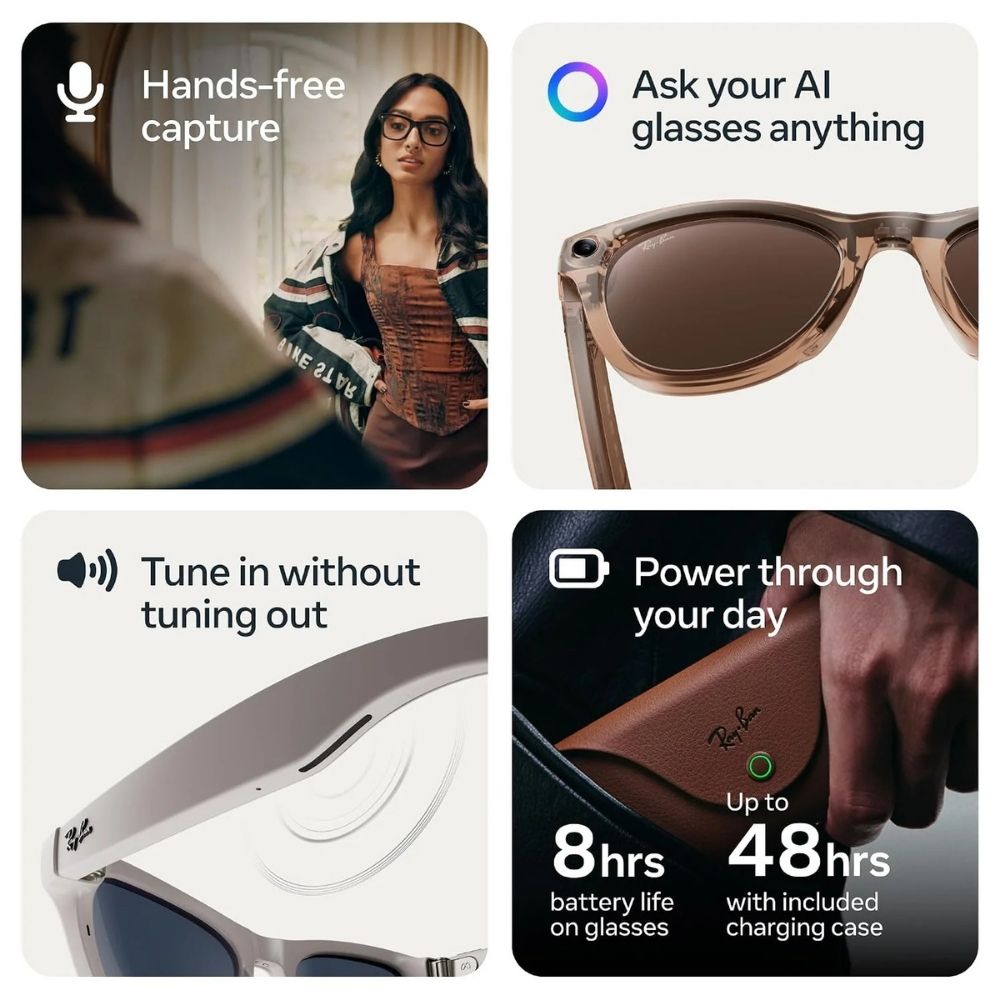 Meta Ray-Ban (Gen 2), Wayfarer, Matte Black | Smart AI Glasses for Men, Women — 2X Battery Life — 3K Ultra HD Resolution — 12 MP Ultra-Wide Camera, Audio, Video — Clear Lenses